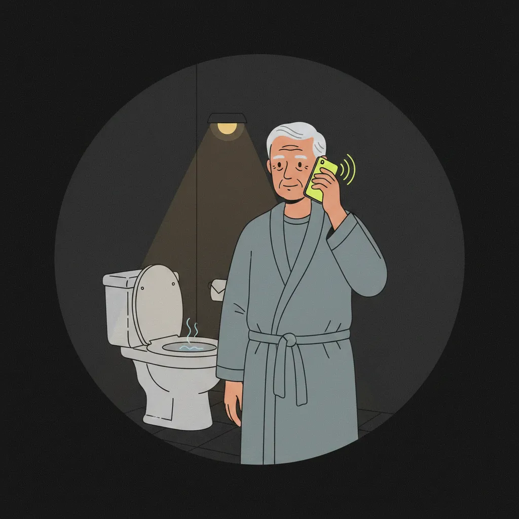 Running toilet, low-priority, scheduled for next available slot.