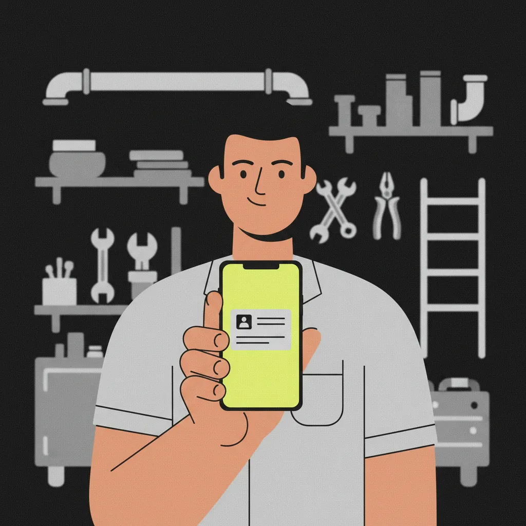 Owner's phone shows the appointment, address, and job summary.